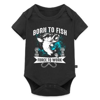 Pour pêcher né de pêche dire - Body à manches courtes Premium Bébé - noir - Devant