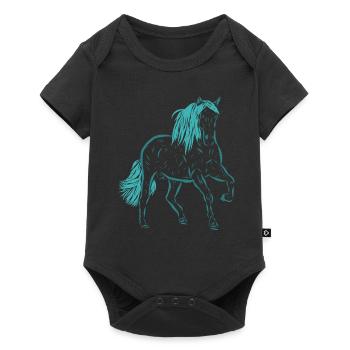 Pferd - Baby Premium Kurzarmbody - Schwarz - Vorne