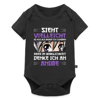 Anime Manga Otaku - Baby Premium Kurzarmbody - Schwarz - Vorne