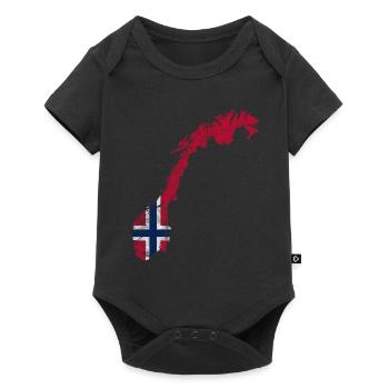 Norvège Drapeau norvégien Contours Scandinavie - Body à manches courtes Premium Bébé - noir - Devant