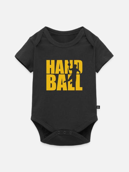 balonmano de balonmano - Body de manga corta para bebés Premium  - negro
