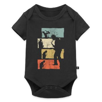 Saxophone Gift Saxophonist - Baby Premium short-sleeve bodysuit - black - Front