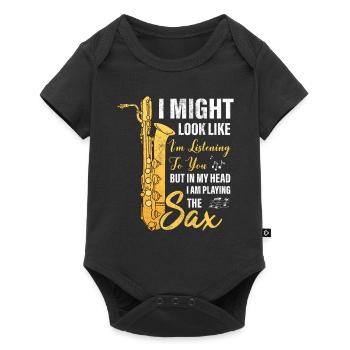 Saxophoniste cadeau de saxophone - Body à manches courtes Premium Bébé - noir - Devant