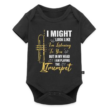 Trumpet player Trumpeter - Baby Premium short-sleeve bodysuit - black - Front