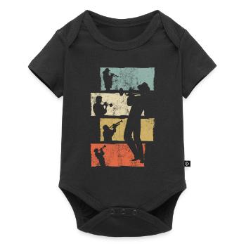 Trompette trompette rétro - Body à manches courtes Premium Bébé - noir - Devant
