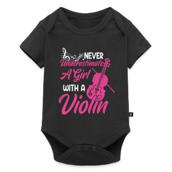 Violin Girl Violinist Violinist Gift - Baby Premium short-sleeve bodysuit - black - Front