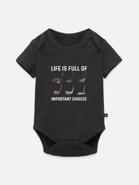 Golfschläger Golf Golfen - Baby Premium Kurzarmbody - Schwarz