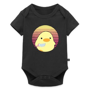Duck with Knife Meme Funny Saying Vintage Sun - Baby Premium short-sleeve bodysuit - black - Front