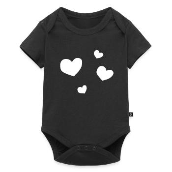 four hearts - Baby Premium short-sleeve bodysuit - black - Front
