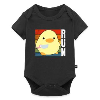 Racing Run Duck with Knife Meme Funny Saying Fun - Baby Premium short-sleeve bodysuit - black - Front