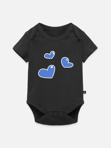 blaue herzen - Baby Premium Kurzarmbody - Schwarz