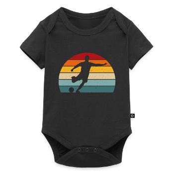 retro footballer t-shirt football - Body à manches courtes Premium Bébé - noir - Devant