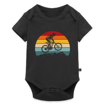 Downhill t-shirt vélo de montagne retro vtt vélo - Body à manches courtes Premium Bébé - noir - Devant