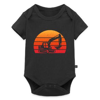 backhoe backhoe backhoe excavator - Baby Premium short-sleeve bodysuit - black - Front