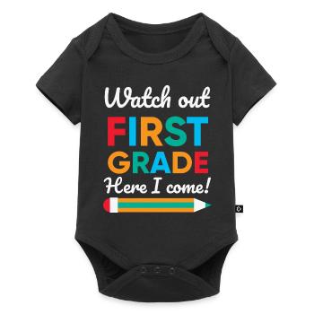 Watch Out First Grade Here I Come Rainbow Girls - Baby Premium short-sleeve bodysuit - black - Front