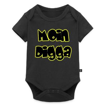 Moin Digga - Baby Premium Kurzarmbody - Schwarz - Vorne