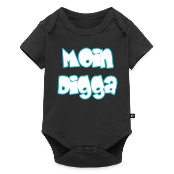 Moin Digga - Baby Premium Kurzarmbody - Schwarz - Vorne
