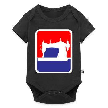 Confection de machine à coudre Logo | Les couleurs peuvent être changées - Body à manches courtes Premium Bébé - noir - Devant