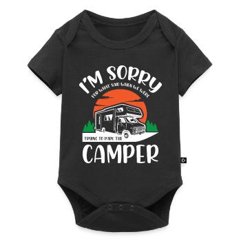 Life Camper Camping - Baby Premium Kurzarmbody - Schwarz - Vorne