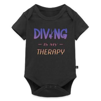 diving is my therapy - Baby Premium Kurzarmbody - Schwarz - Vorne