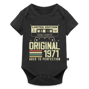 53. Jubiläumsgeschenk im Retro-Stil 1971 - Baby Premium Kurzarmbody - Schwarz - Vorne