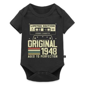 76th Retro Style Anniversary Gift 1948 - Baby Premium short-sleeve bodysuit - black - Front