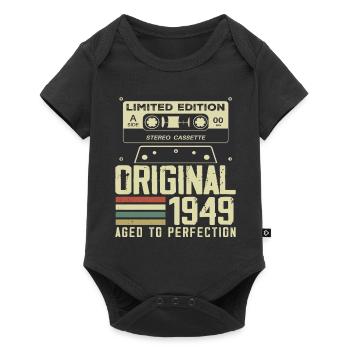 75th Retro Style Anniversary Gift 1949 - Baby Premium short-sleeve bodysuit - black - Front