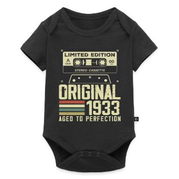 91st Retro Style Anniversary Gift 1933 - Baby Premium short-sleeve bodysuit - black - Front