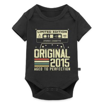 9th Retro Style Anniversary Gift 2015 - Baby Premium short-sleeve bodysuit - black - Front