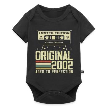 22. Jubiläumsgeschenk im Retro-Stil 2002 - Baby Premium Kurzarmbody - Schwarz - Vorne