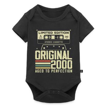 24th Retro Style Anniversary Gift 2000 - Baby Premium short-sleeve bodysuit - black - Front