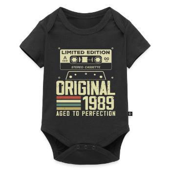 35e Cadeau Anniversaire Style rétro 1989 - Body à manches courtes Premium Bébé - noir - Devant