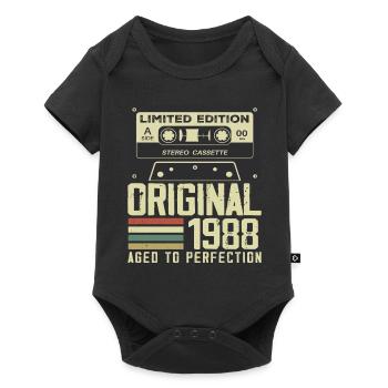 36th Retro Style Anniversary Gift 1988 - Baby Premium short-sleeve bodysuit - black - Front