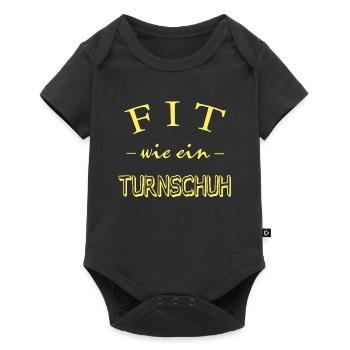 Fit wie ein Turnschuh, Spruch, Fitness - Baby Premium Kurzarmbody - Schwarz - Vorne