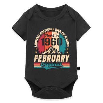 Cadeau 64e Anniversaire Vintage Né En Février 1960 - Body à manches courtes Premium Bébé - noir - Devant