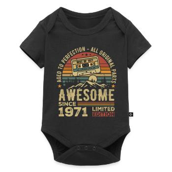 Vintage 1971 Birthday Gift | Born in 1971 - Baby Premium short-sleeve bodysuit - black - Front
