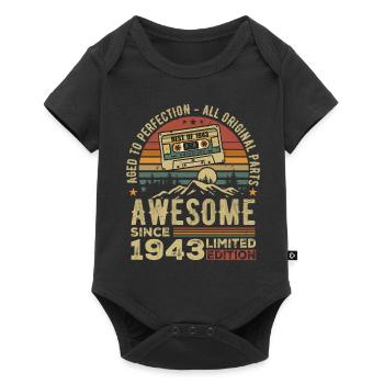 Cadeau D’anniversaire Vintage 1943 | Né en 1943 - Body à manches courtes Premium Bébé - noir - Devant