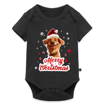 Merry christmas dog - Body à manches courtes Premium Bébé - noir - Devant