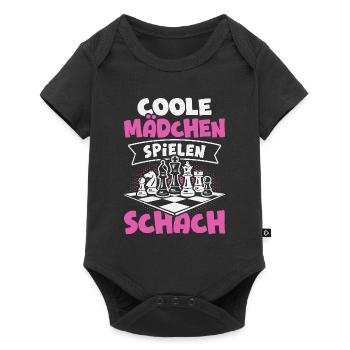 Schachspieler Coole Mädchen spielen Schach - Baby Premium Kurzarmbody - Schwarz - Vorne