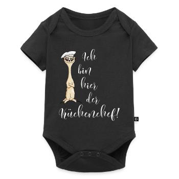 Erdmännchen Küchenchef Koch cool lustiges Geschenk - Baby Premium Kurzarmbody - Schwarz - Vorne