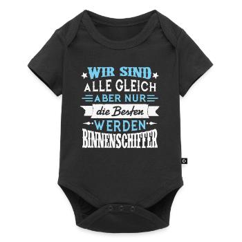 Aber nur die Besten werden BINNENSCHIFFER - Baby Premium Kurzarmbody - Schwarz - Vorne