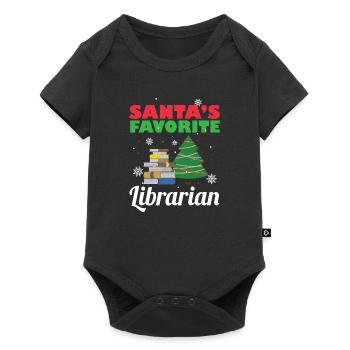 Santa's favorite librarian Christmas costume Lu - Baby Premium short-sleeve bodysuit - black - Front