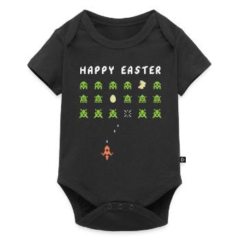 Pâques rétro - Body à manches courtes Premium Bébé - noir - Devant