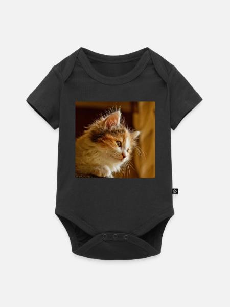 cat Katze Maske Cat mask Mask Cats - Baby Premium Kurzarmbody - Schwarz