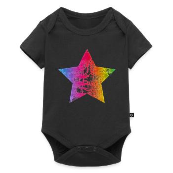 Stern - Baby Premium Kurzarmbody - Schwarz - Vorne