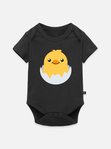 Piep Küken Ostern Ente Huhn Hühnchen Ei Osterei - Baby Premium Kurzarmbody - Schwarz