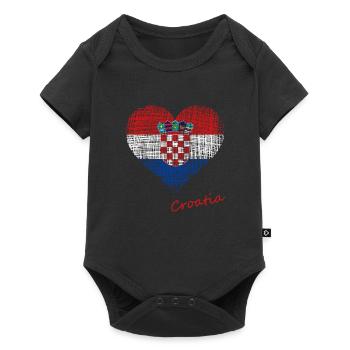 Croatia - Baby Premium Kurzarmbody - Schwarz - Vorne