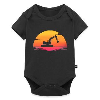 sunset pelleteuse t-shirt chantier - Body à manches courtes Premium Bébé - noir - Devant