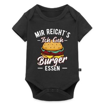 Mir reichts ich geh Burger essen Fast Food - Baby Premium Kurzarmbody - Schwarz - Vorne