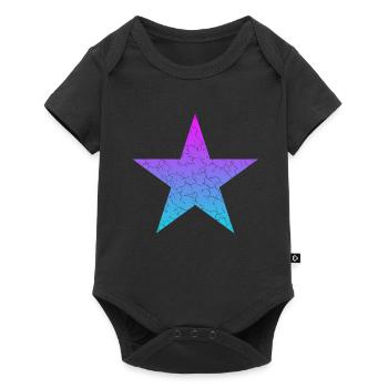blue star purple star Stern Vintage - Baby Premium Kurzarmbody - Schwarz - Vorne